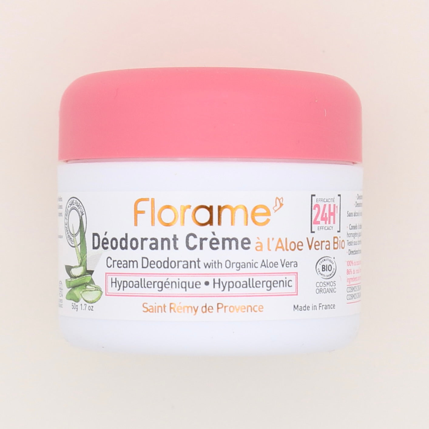 Déodorant Crème Hypoallergénique à l’Aloe Vera 50g - Florame