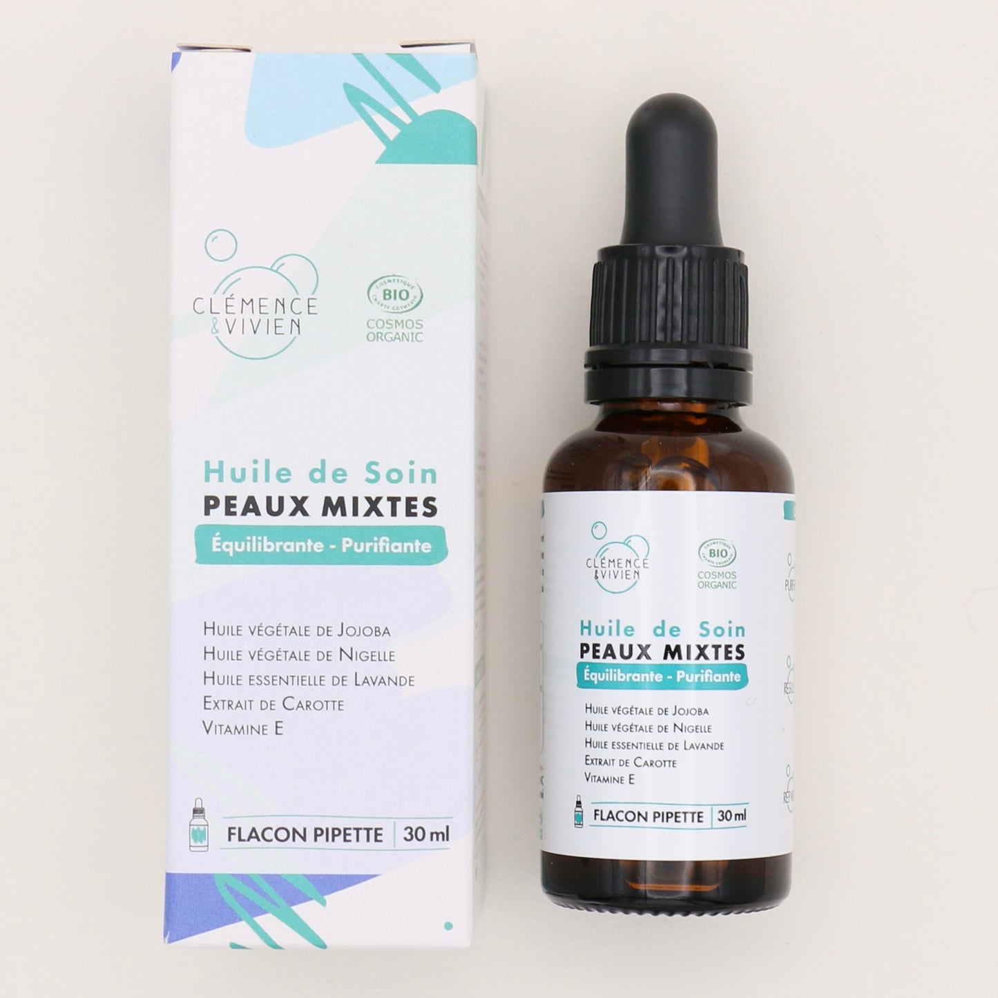 Huile de Soin Peaux Mixtes 30ml - Clémence & Vivien