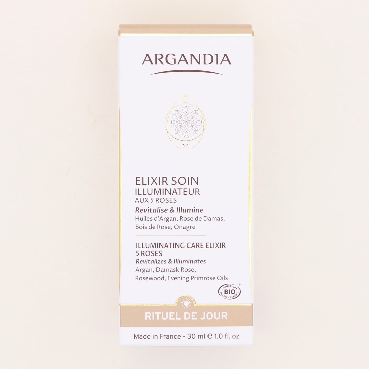 Elixir Soin Illuminateur aux 5 Roses, Rituel de Jour 30ml - Argandia
