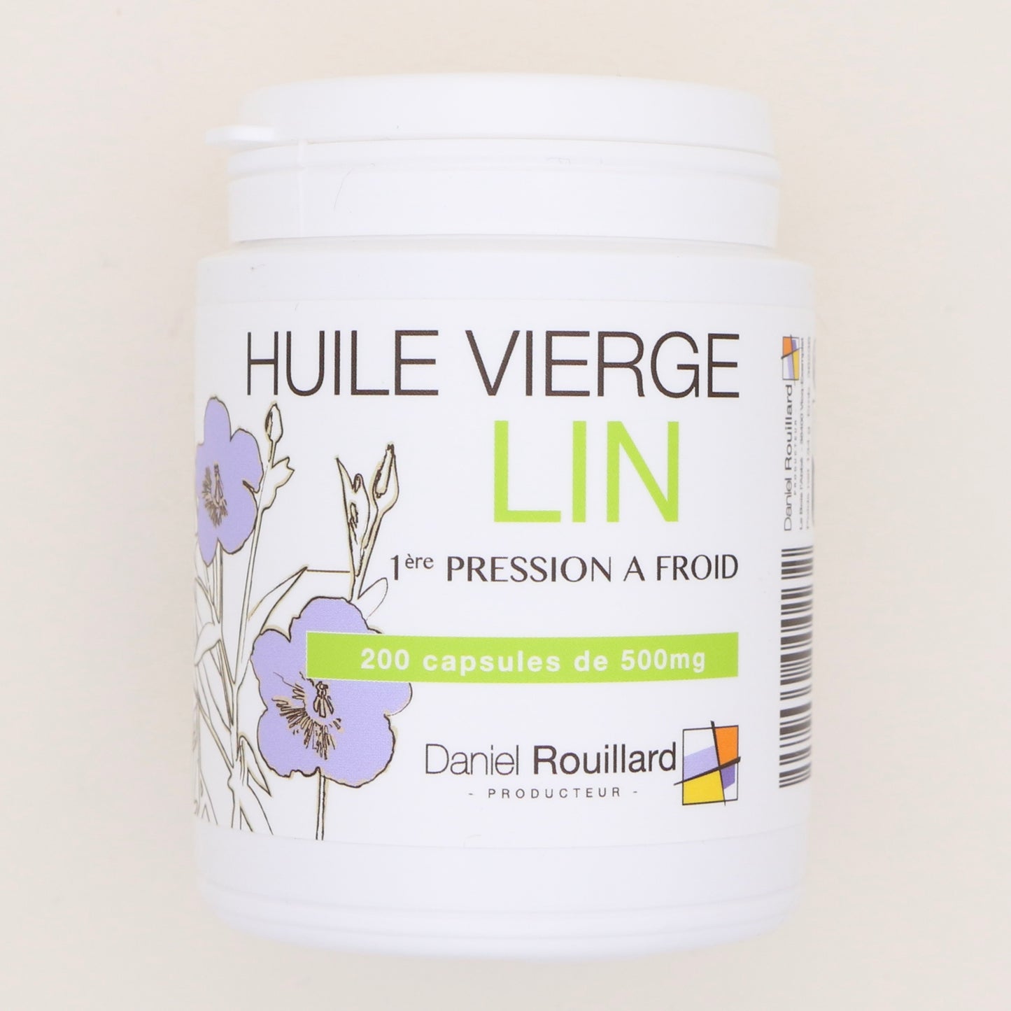 Capsule Huile vierge Lin 200 unités - Daniel Rouillard