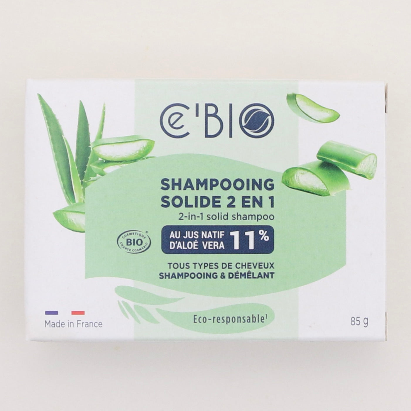 Shampoing solide 2 en 1 à l’Aloe Vera 85g - Ce’Bio