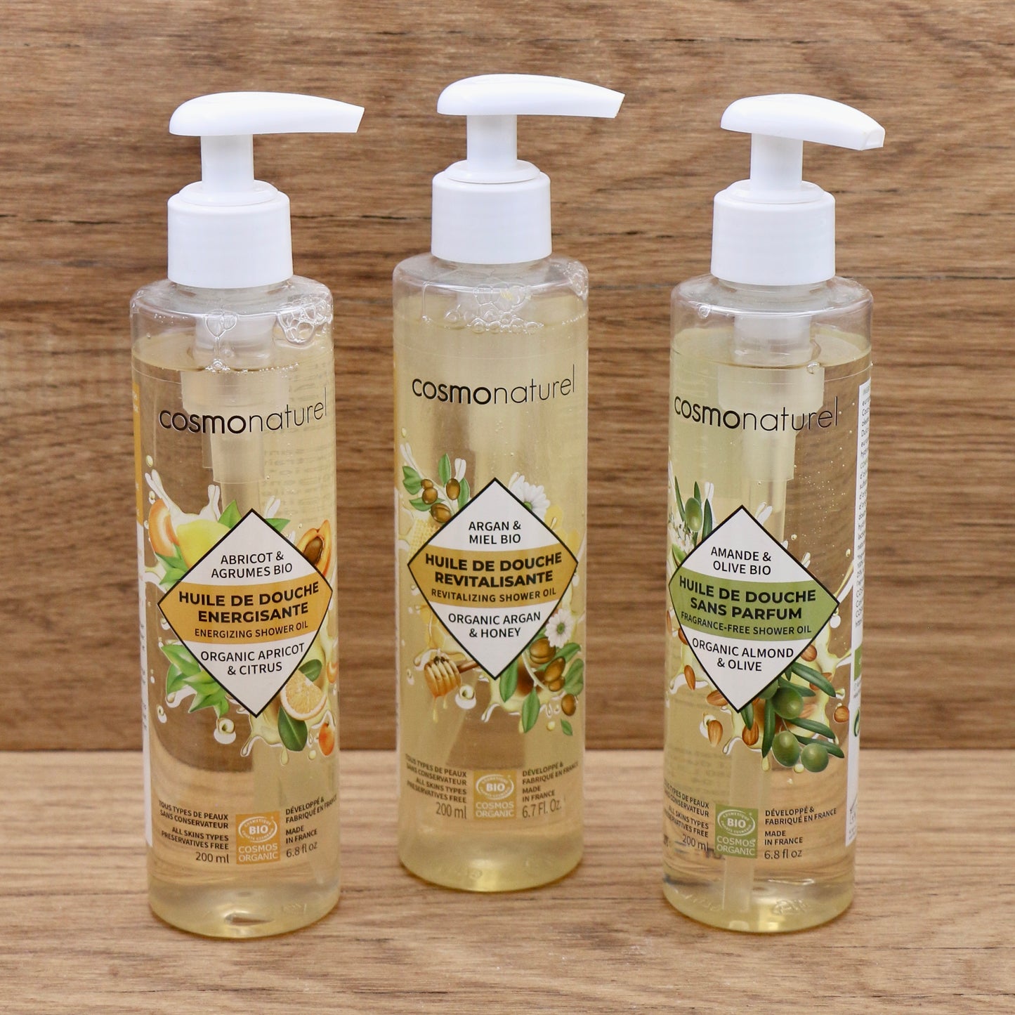 Huile de douche Sans Parfum Amande & Olive Bio 200ml - Cosmo Naturel