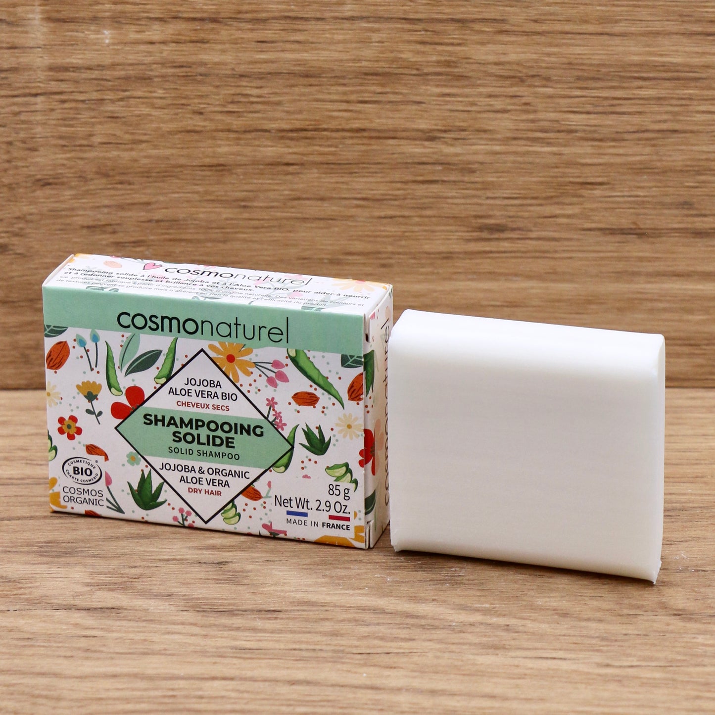 Shampoing solide cheveux secs 85g - Cosmo Naturel