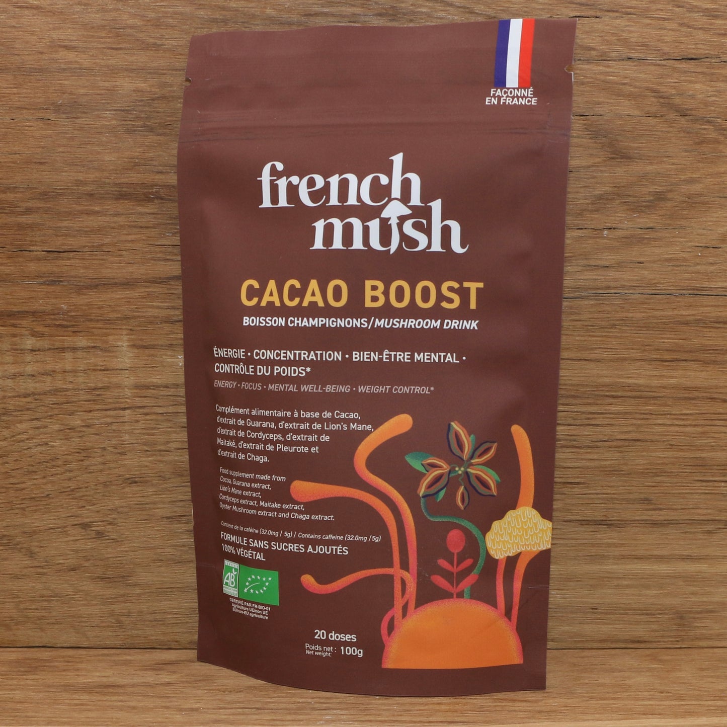 Cacao Boost Boisson Champignons 100g - French Mush