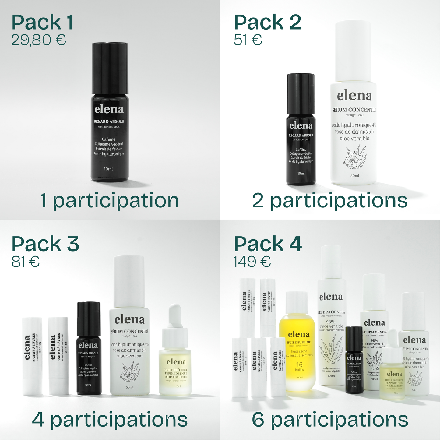 Plaquette participations packs 