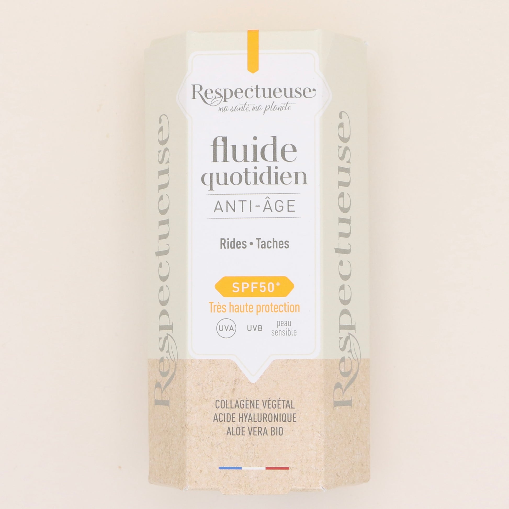 Fluide quotidien anti-âge SPF 50+ 30ml - Respectueuse