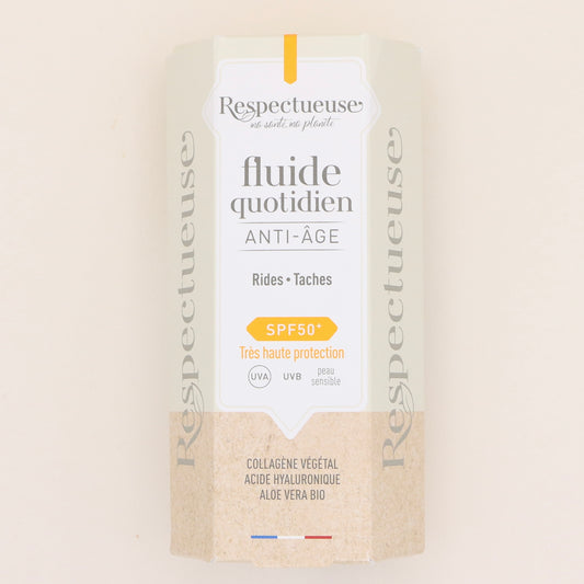 Fluide quotidien anti-âge SPF 50+ 30ml - Respectueuse