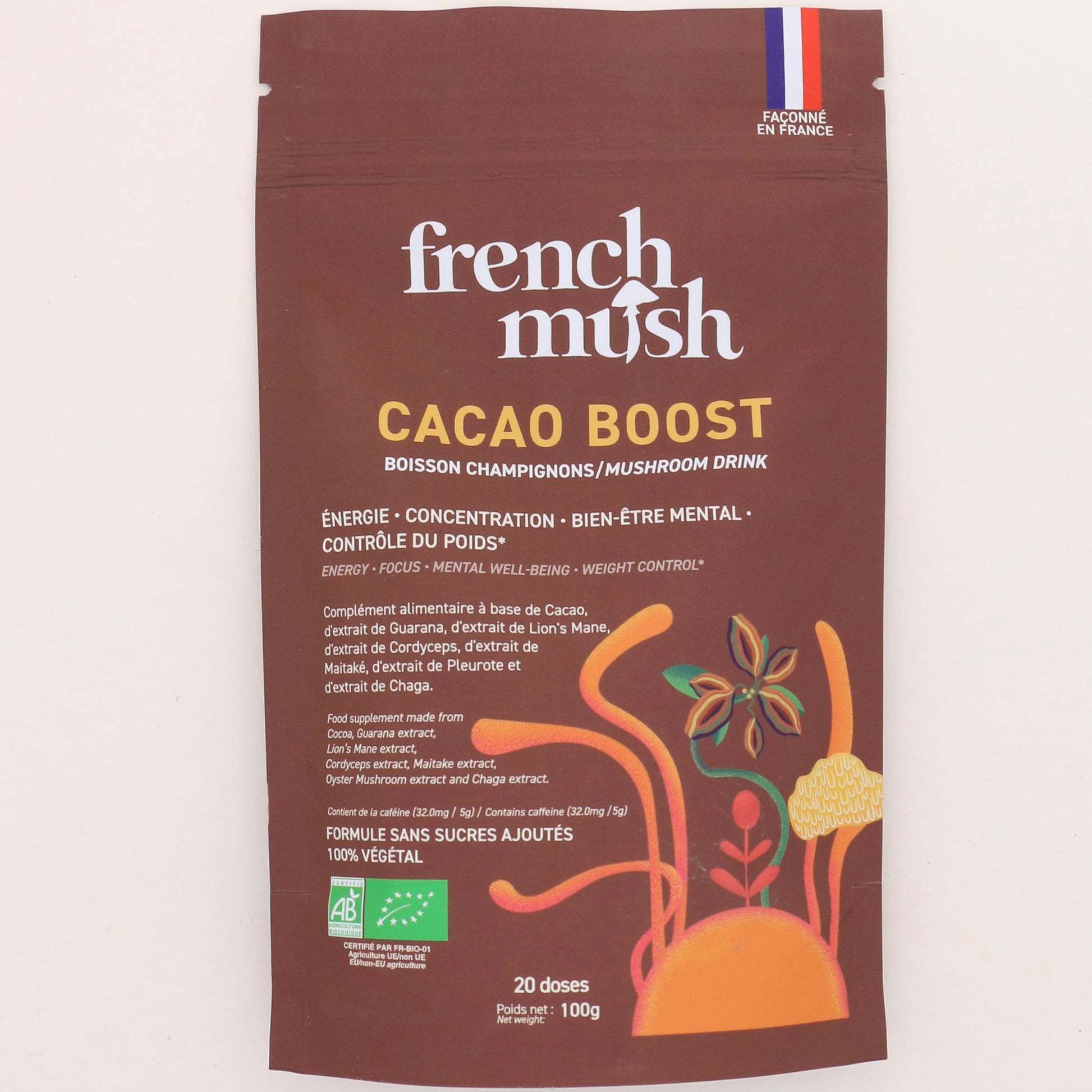 Cacao Boost Boisson Champignons 100g - French Mush