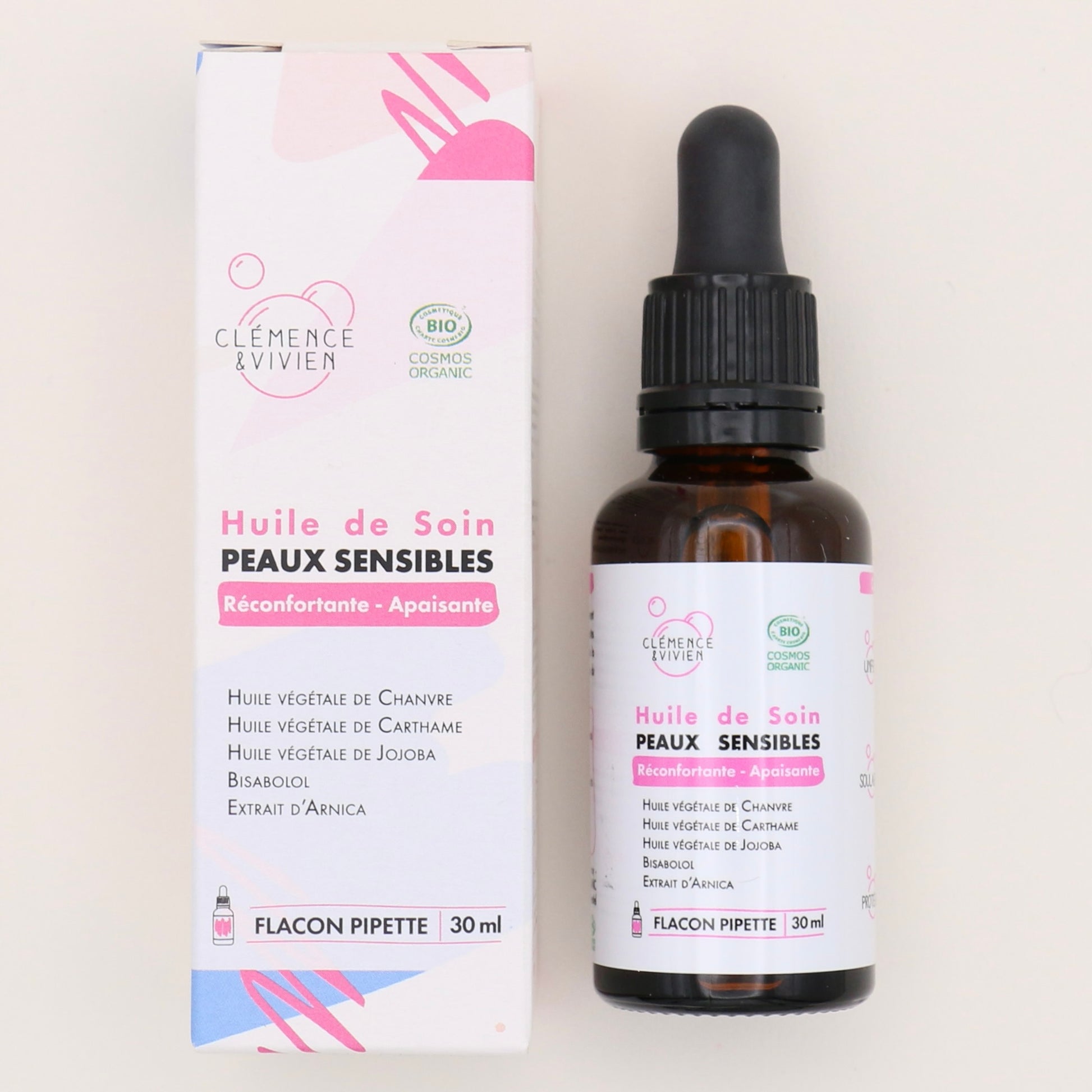 Huile de Soin Peaux Sensibles 30ml - Clémence & Vivien