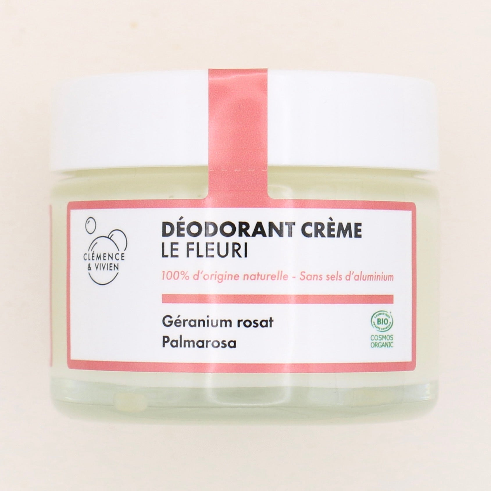 Déodorant naturel BIO Géranium/Palmarosa 50g - Clémence & Vivien