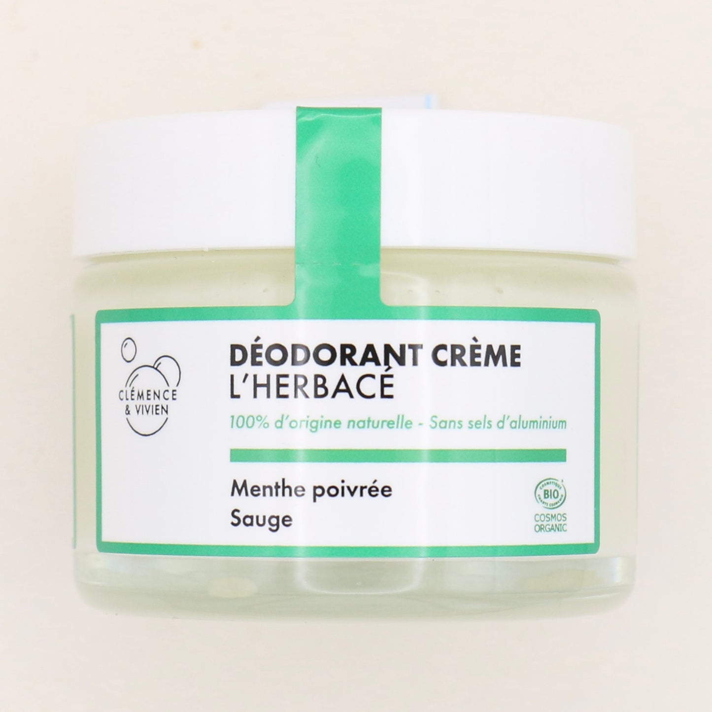 Déodorant naturel BIO Menthe Poivrée/Sauge 50g - Clémence & Vivien