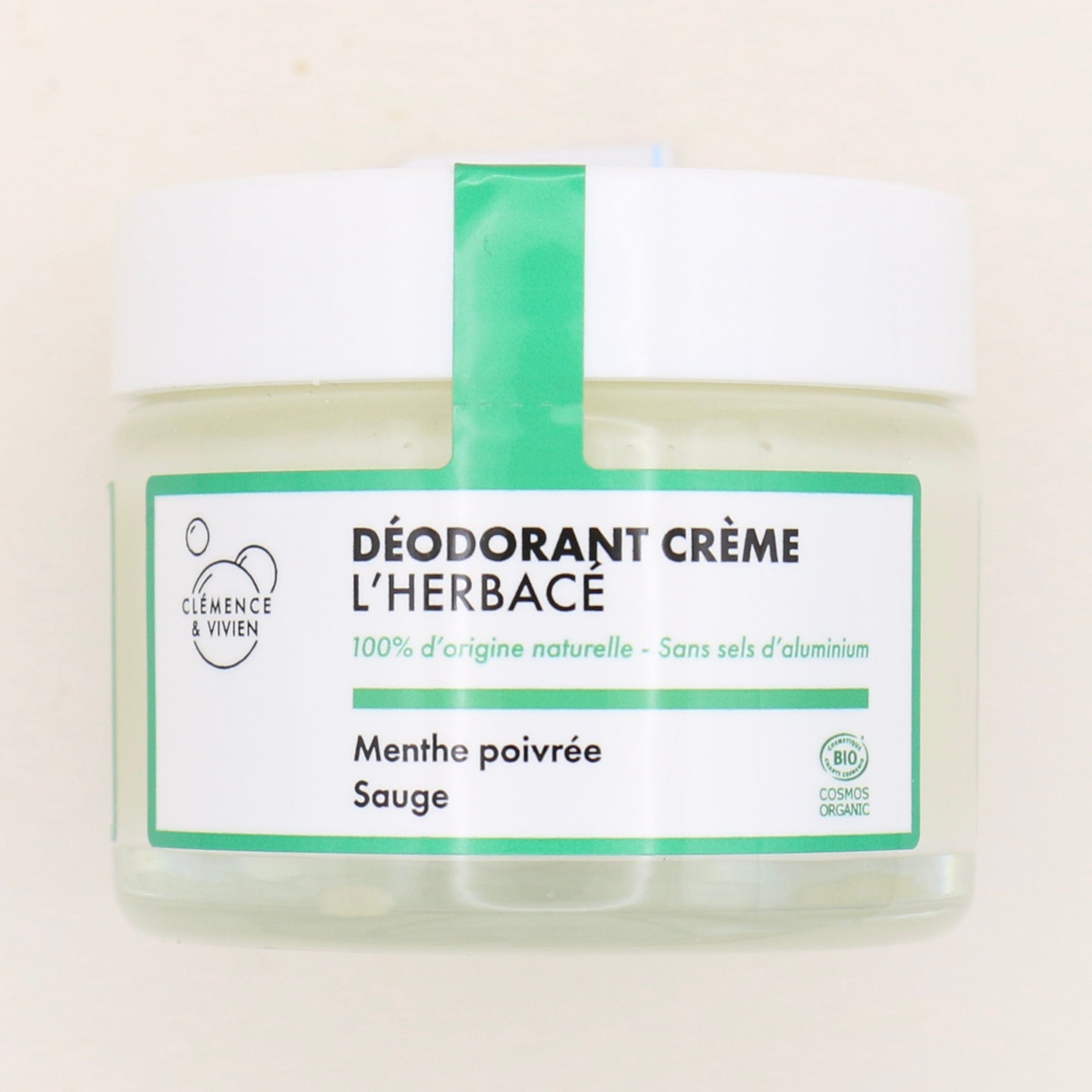 Déodorant naturel BIO Menthe Poivrée/Sauge 50g - Clémence & Vivien