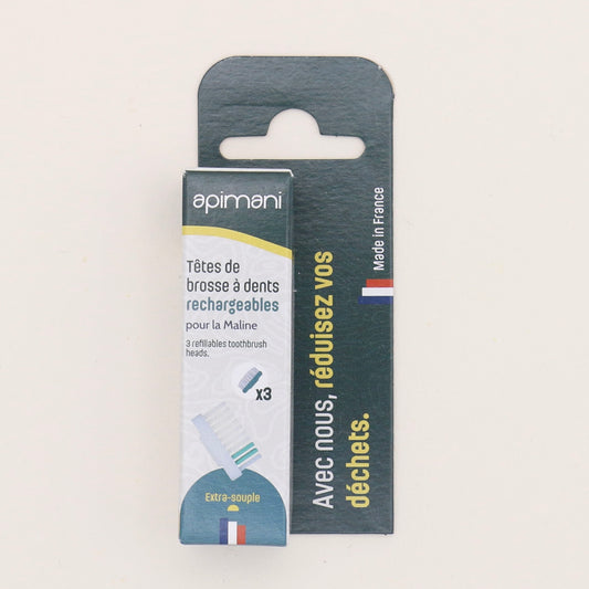 Recharge 3 têtes de brosse à dents Extra Souple - Apimani