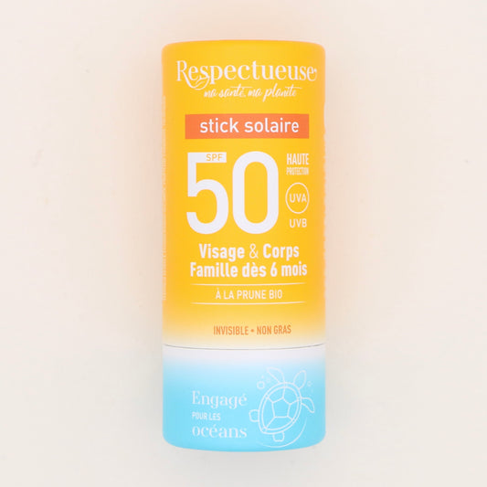 Stick solaire 50SPF 18g - Respectueuse