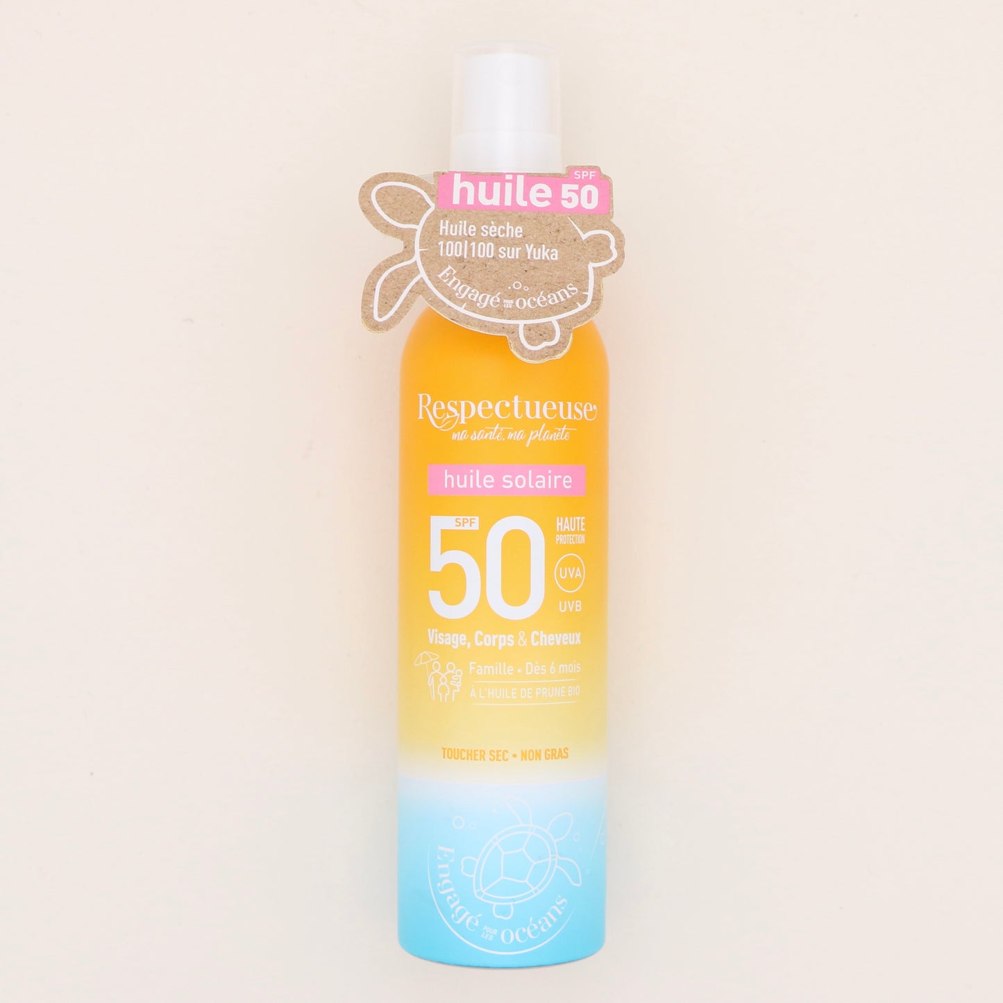 Huile solaire 50SPF 100ml - Respectueuse