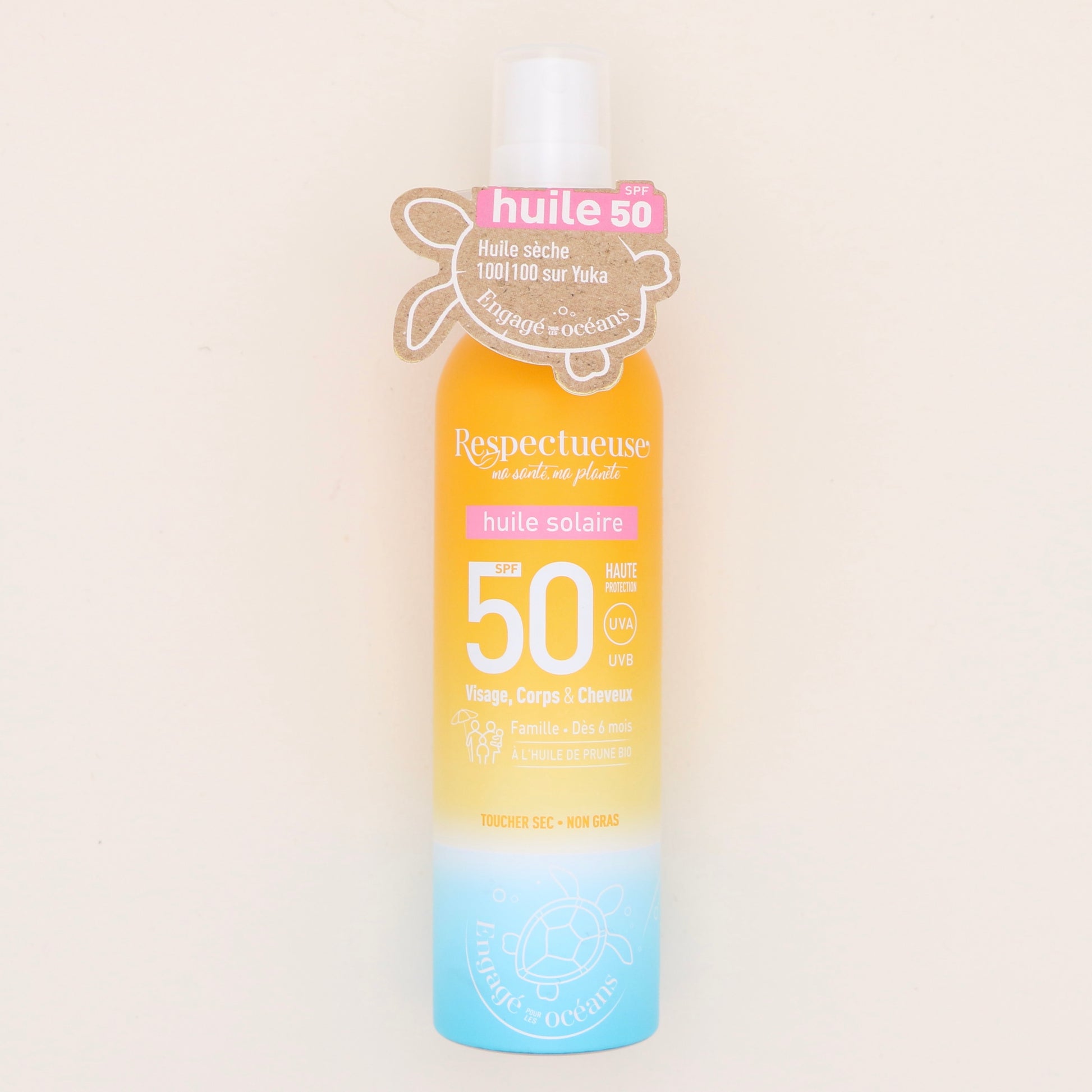 Huile solaire 50SPF 100ml - Respectueuse