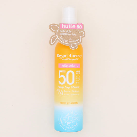 Huile solaire 50SPF 100ml - Respectueuse
