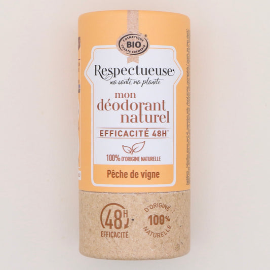 Déodorant naturel Pêche de Vigne 50gr - Respectueuse