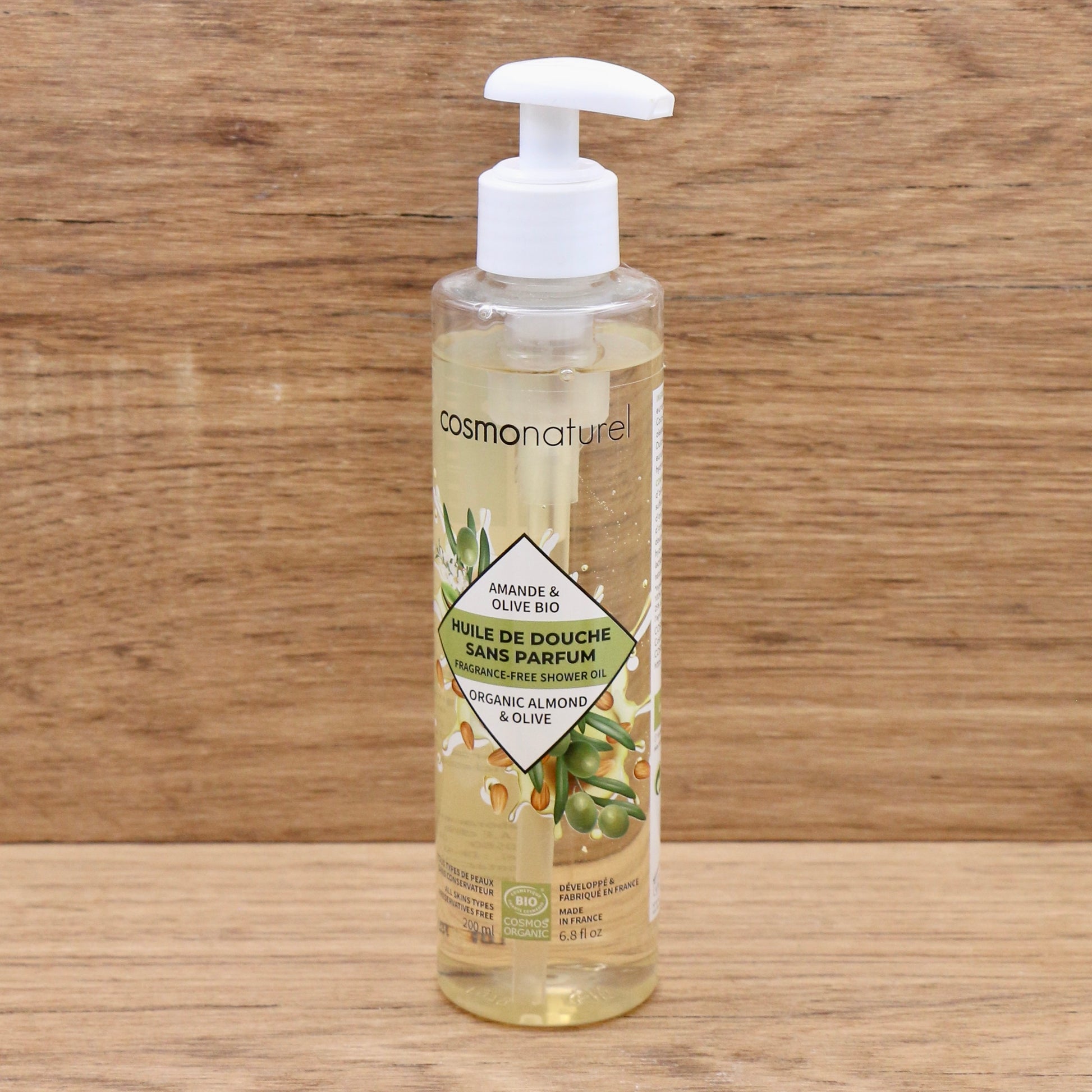 Huile de douche Sans Parfum Amande & Olive Bio 200ml - Cosmo Naturel