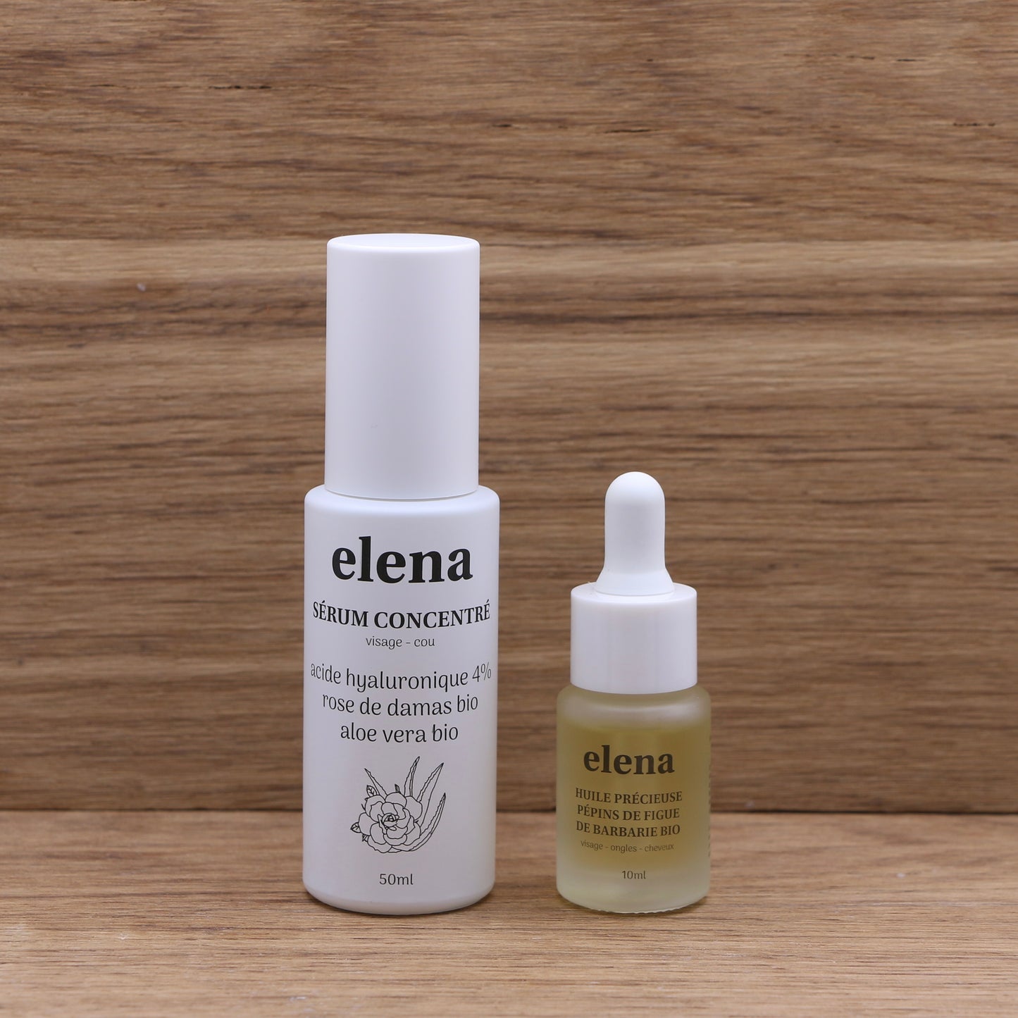 Duo Sérum concentré 50ml et Huile précieuse pépins de figue de Barbarie Bio 10ml - Elena 