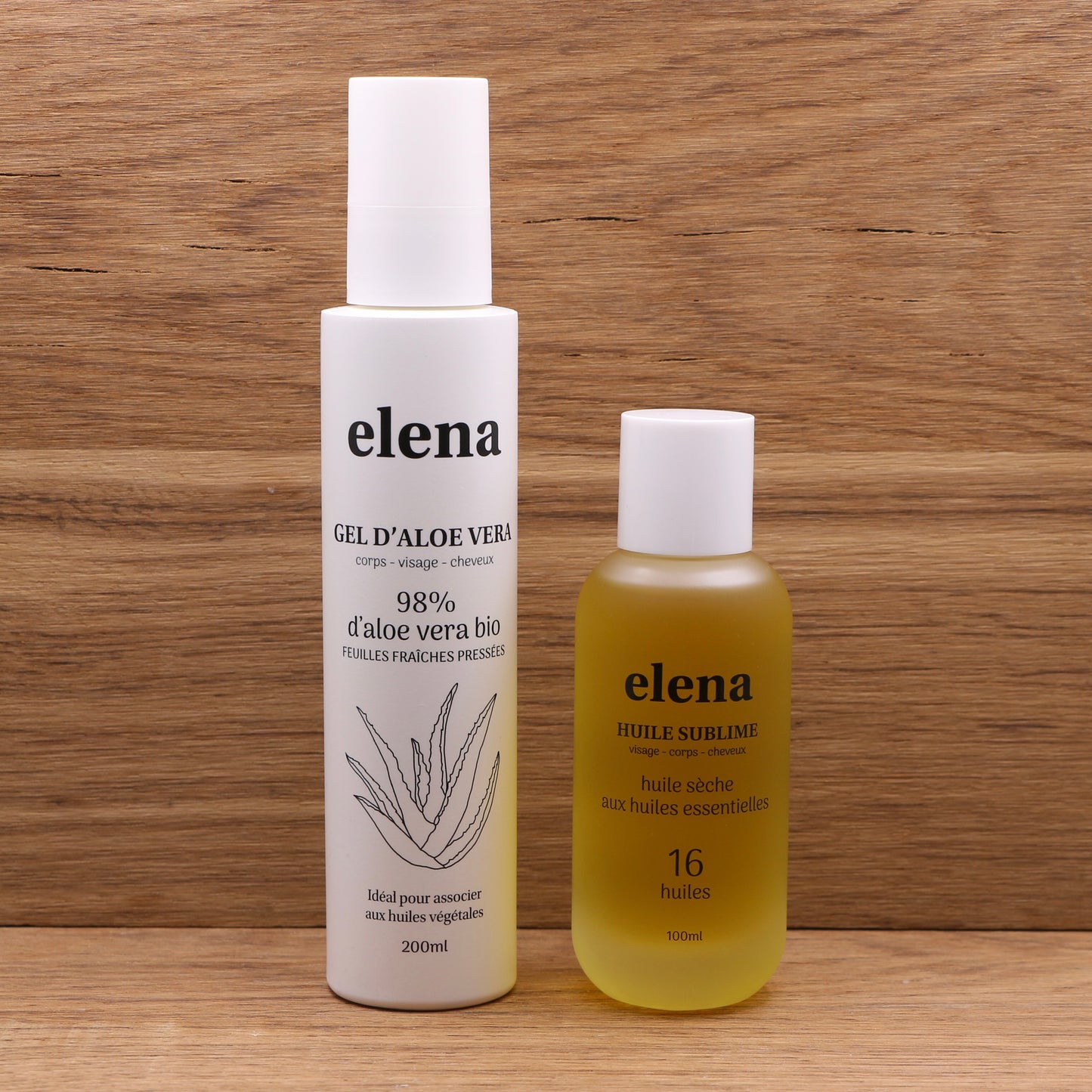Duo Gel d'Aloe Vera 200ml et Huile sublime 100ml - Elena 