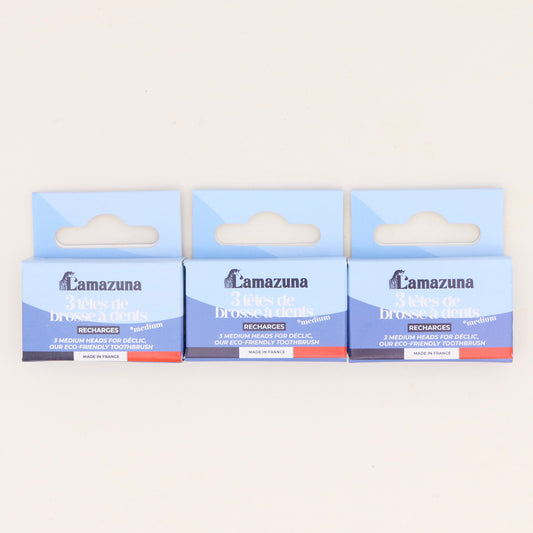 Recharge 3 têtes de brosse à dents Medium - lot de 3 - Lamazuna
