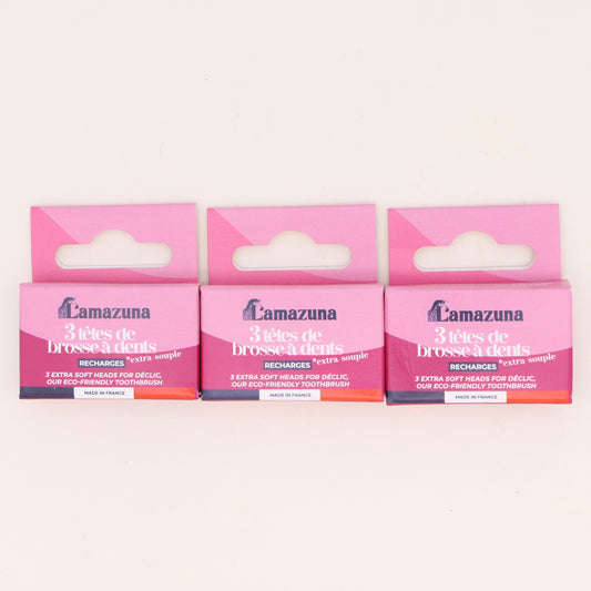 Recharge 3 têtes de brosse à dents Extra Souple - lot de 3 - Lamazuna