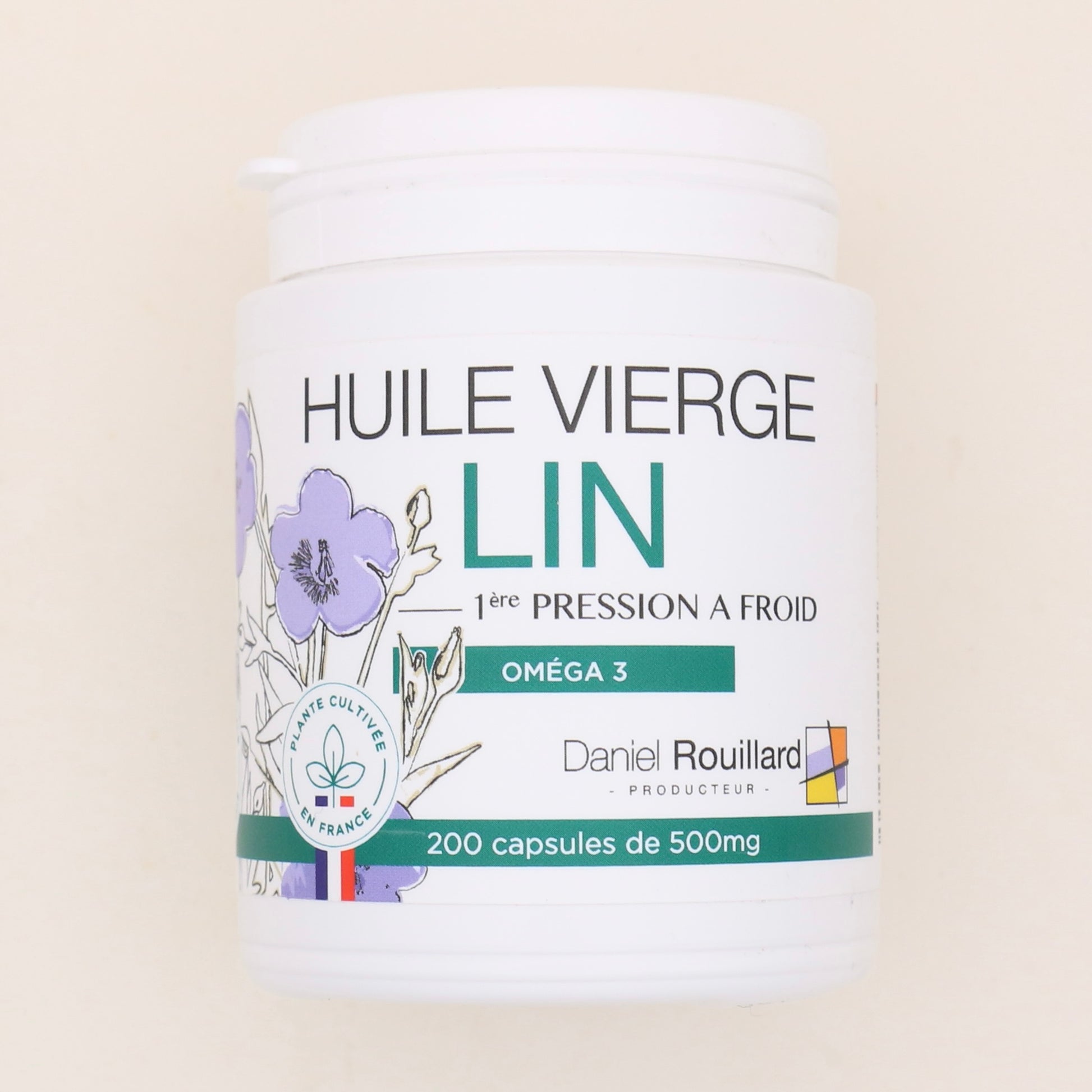 Capsule Huile vierge Lin 200 unités - Daniel Rouillard