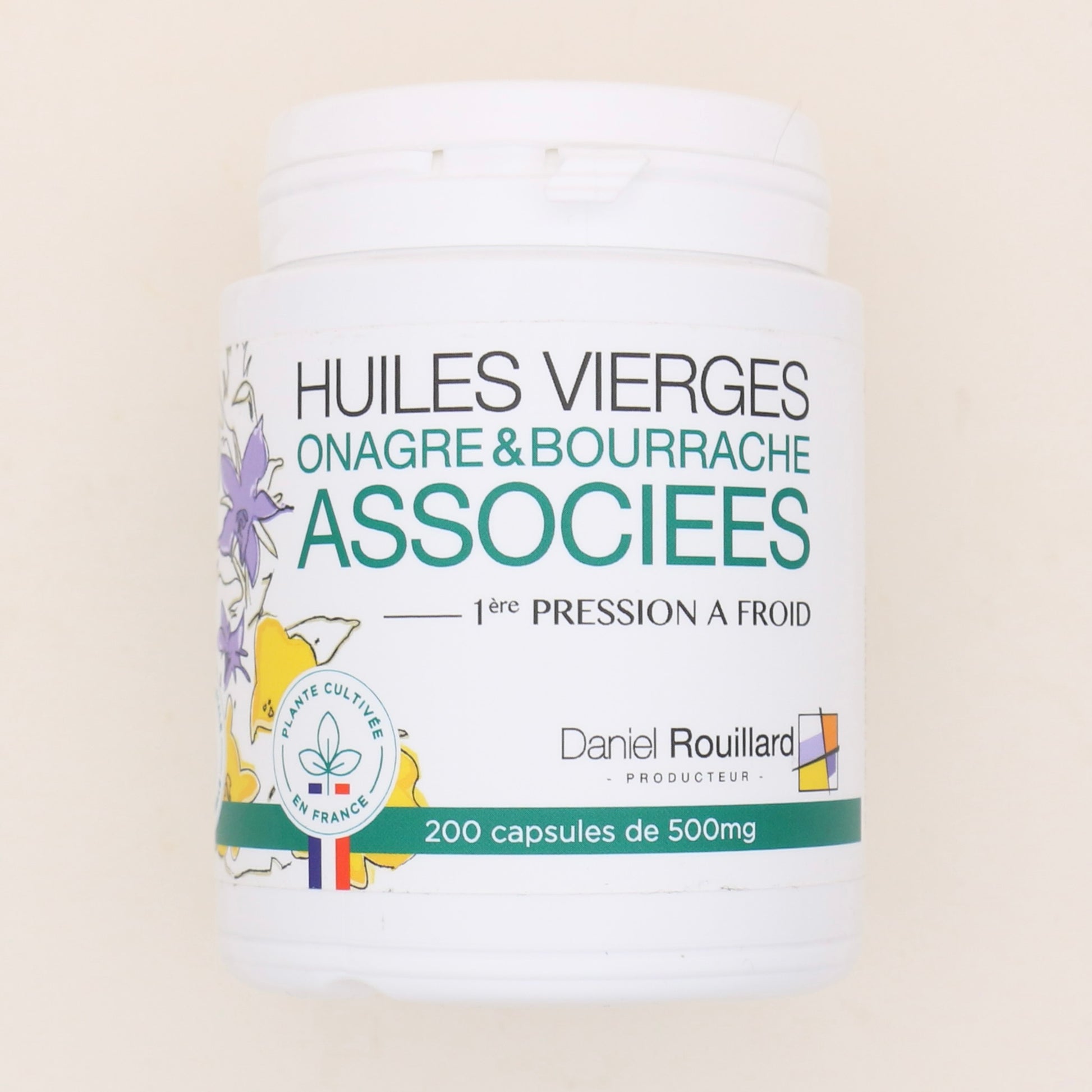 Capsule Huile Vierge Onagre/Bourrache 200 unités - Daniel Rouillard&nbsp;