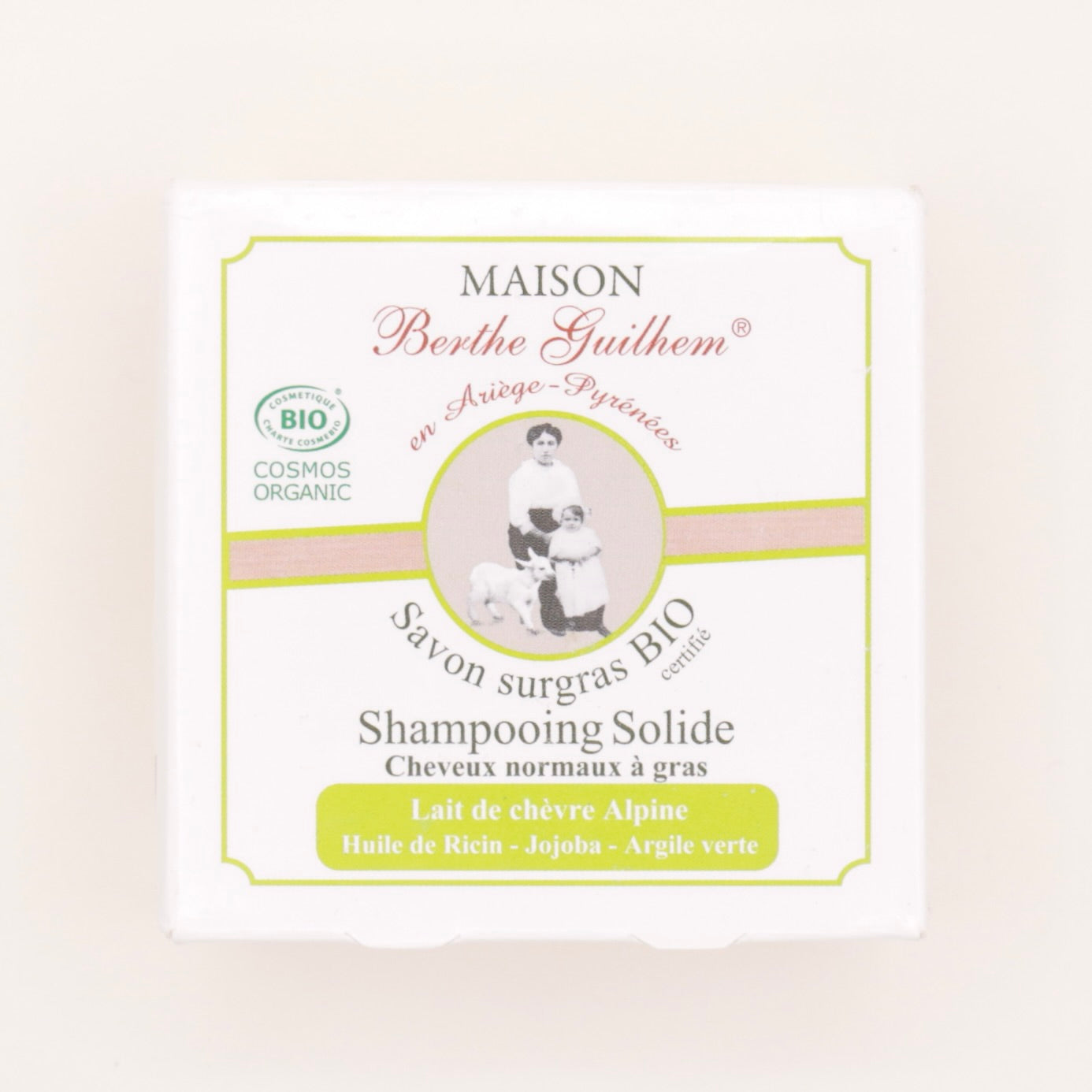 Shampoing au lait de chèvre alpine cheveux normaux à gras 100g - Maison Berthe Guilhem