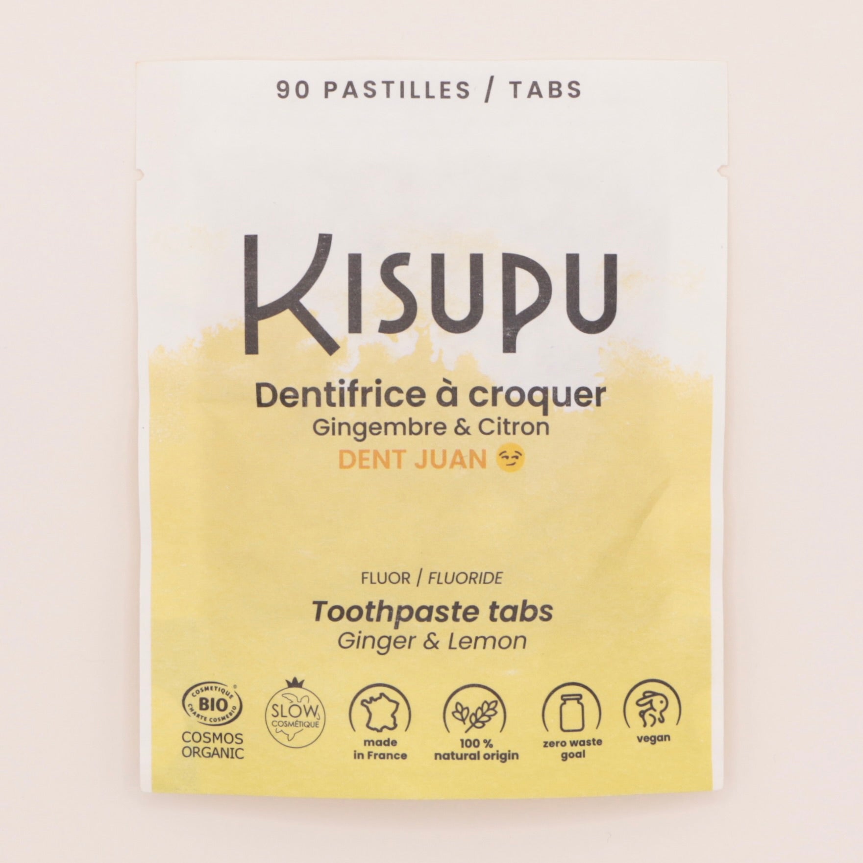 Dentifrice à croquer Gingembre & Citron Dent Juan 90 pastilles - Kisupu Lamazuna