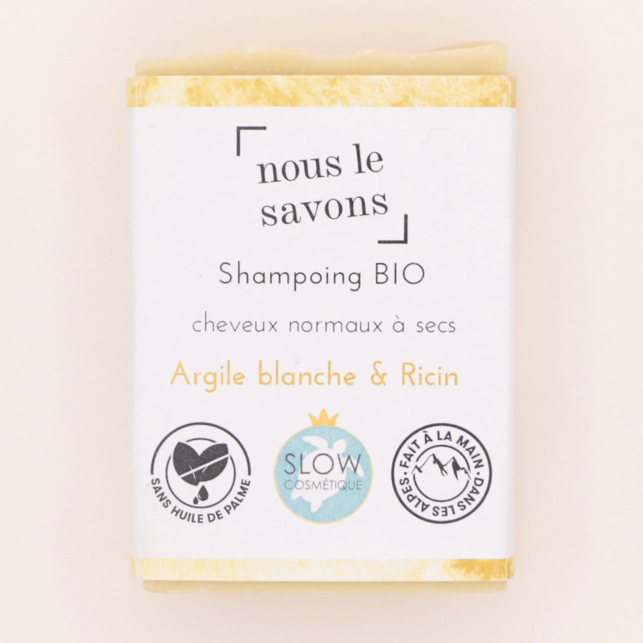 Shampoing Argile Blanche & Ricin 100g - Nous Le Savons